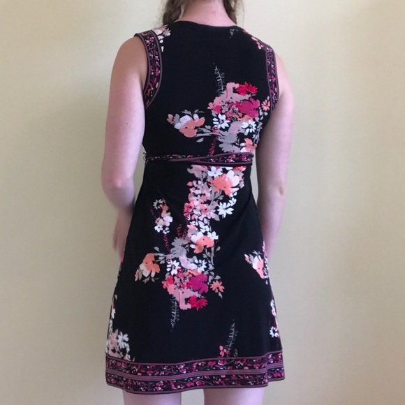 Black Floral Midi Dress - Picture 4 of 4